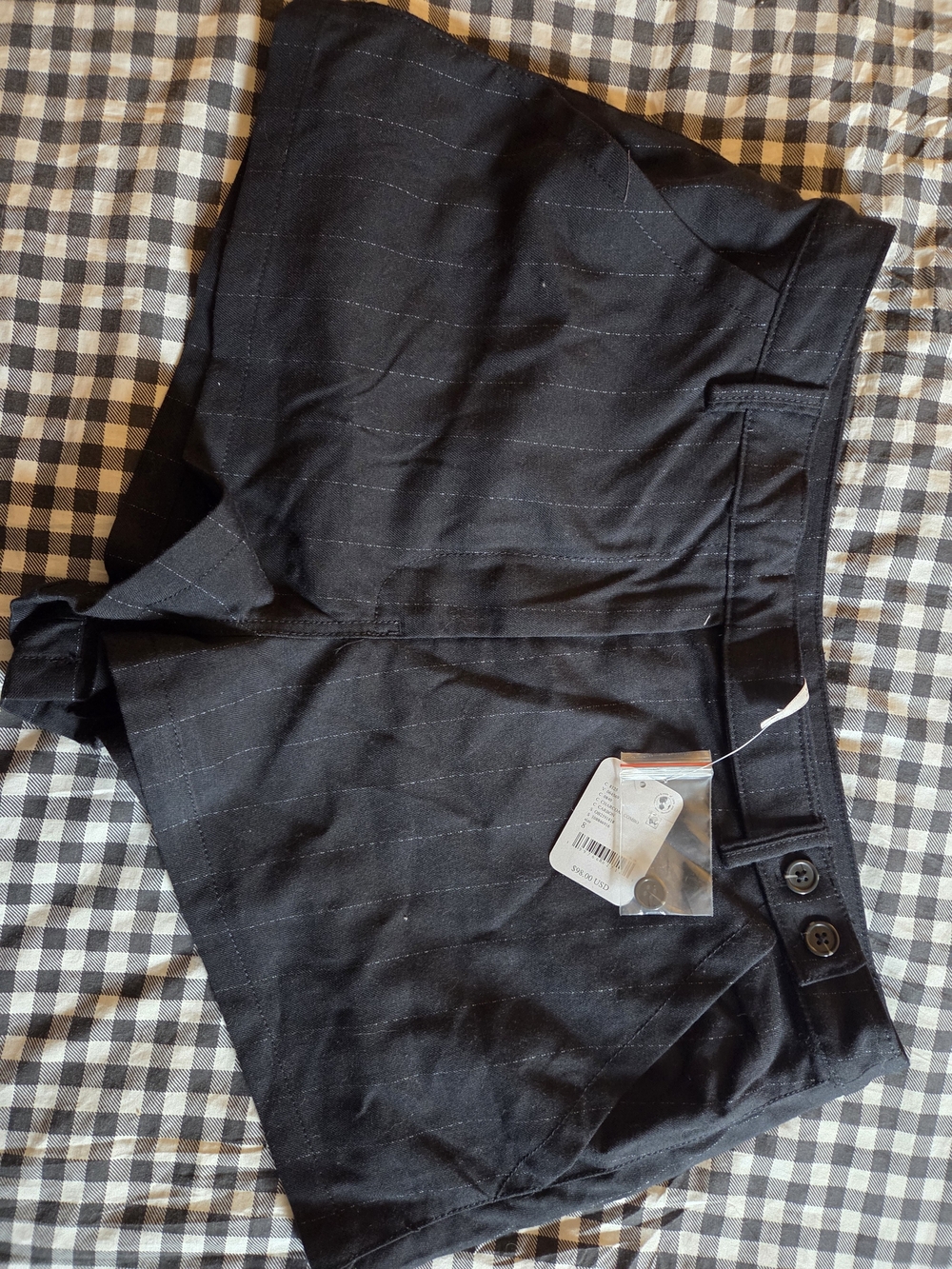 Free People Black Pinstripe Short